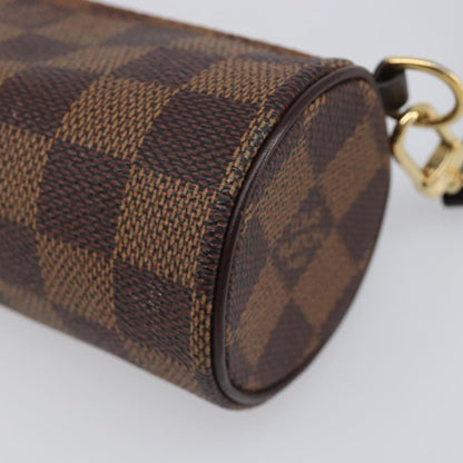 Louis Vuitton Papillon Pochette Damier Ebene, Brown, Canvas, Clutch