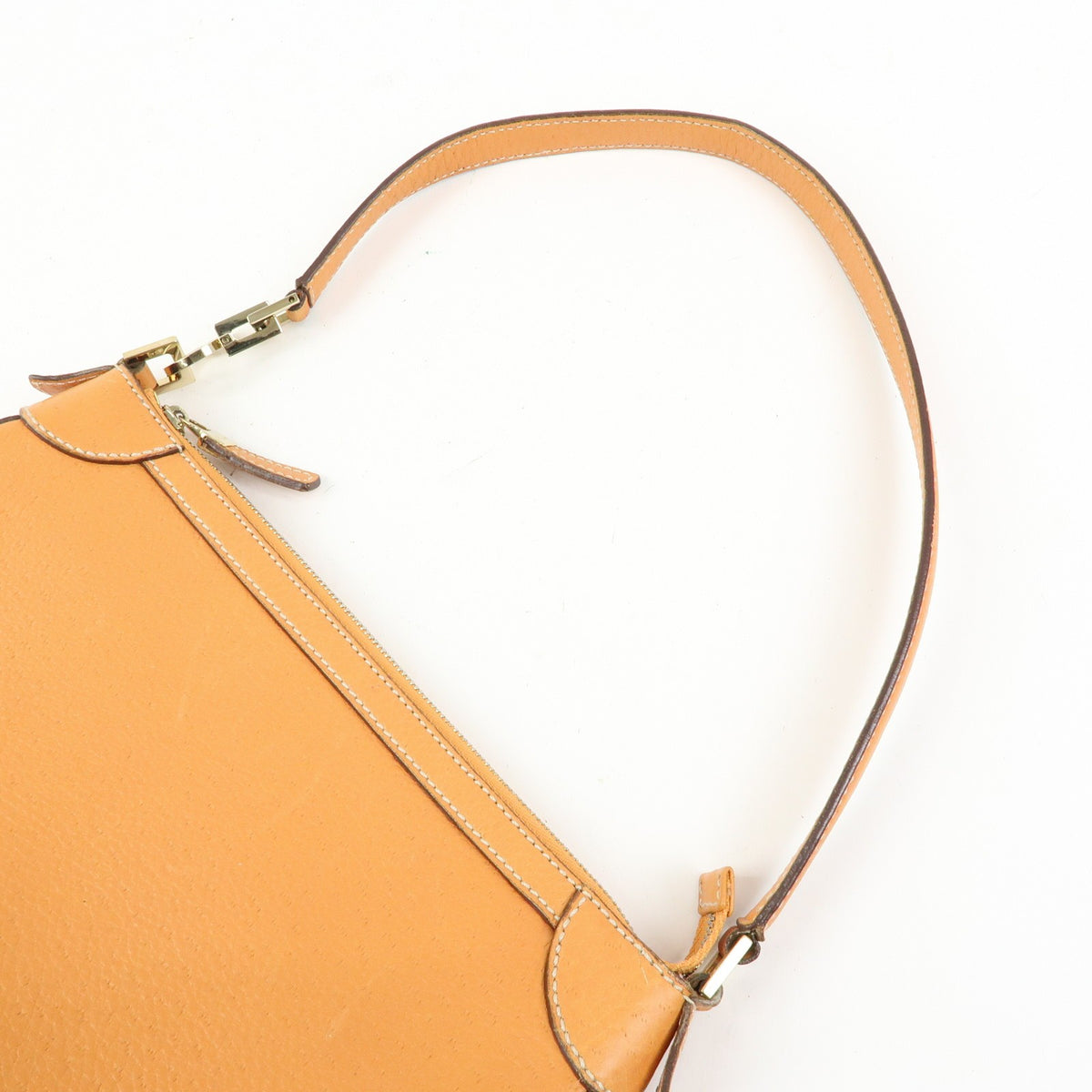 Salvatore Ferragamo Gancini Top Handle Leather, Orange, Leather, Handbag