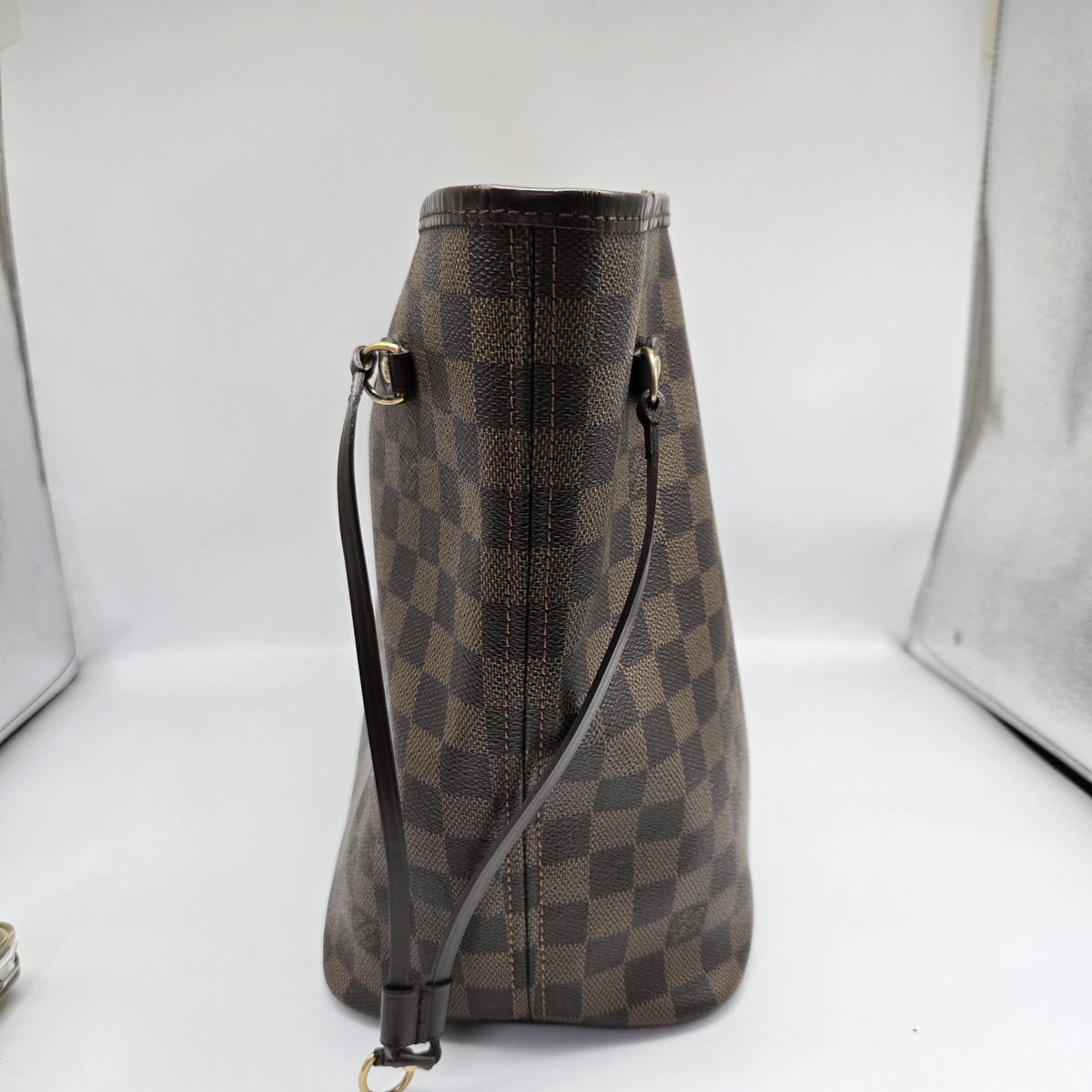Louis Vuitton Neverfull Damier Ebene, Brown, Canvas, Tote Bag