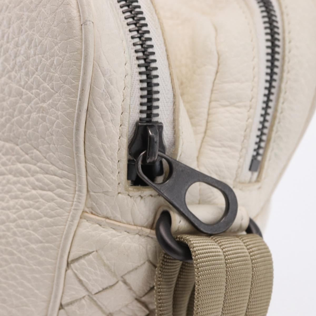 Bottega Veneta Intrecciato Shoulder Leather, White, Leather, Shoulder Bag