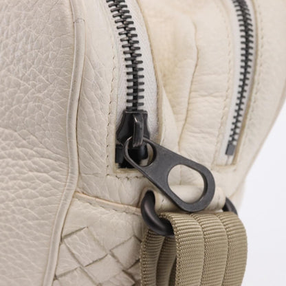 Bottega Veneta Intrecciato Shoulder Leather, White, Leather, Shoulder Bag