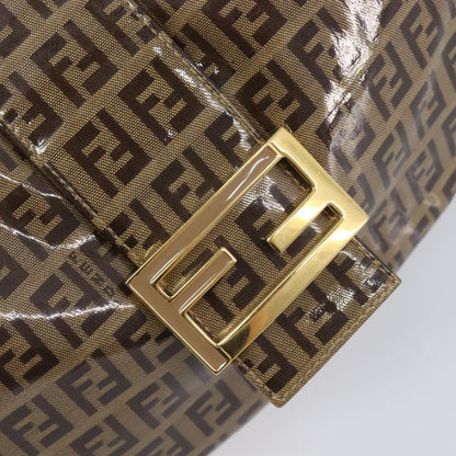 Fendi Zucchino Canvas Mamma Baguette Canvas, Brown, Canvas, Shoulder Bag