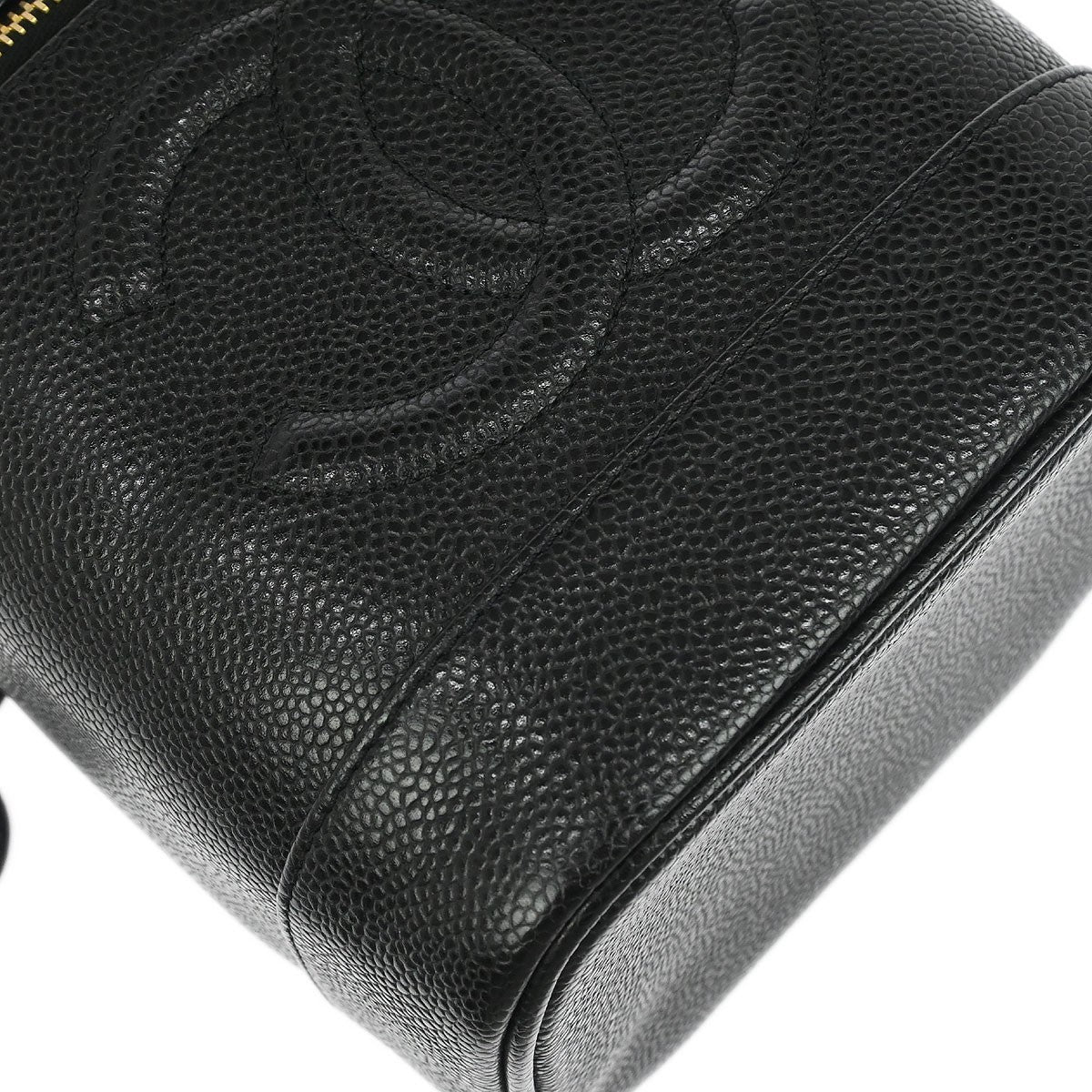 Chanel Vintage Timeless Cosmetic Case Caviar, Black, Leather, Handbag