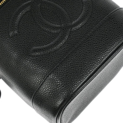 Chanel Vintage Timeless Cosmetic Case Caviar, Black, Leather, Handbag