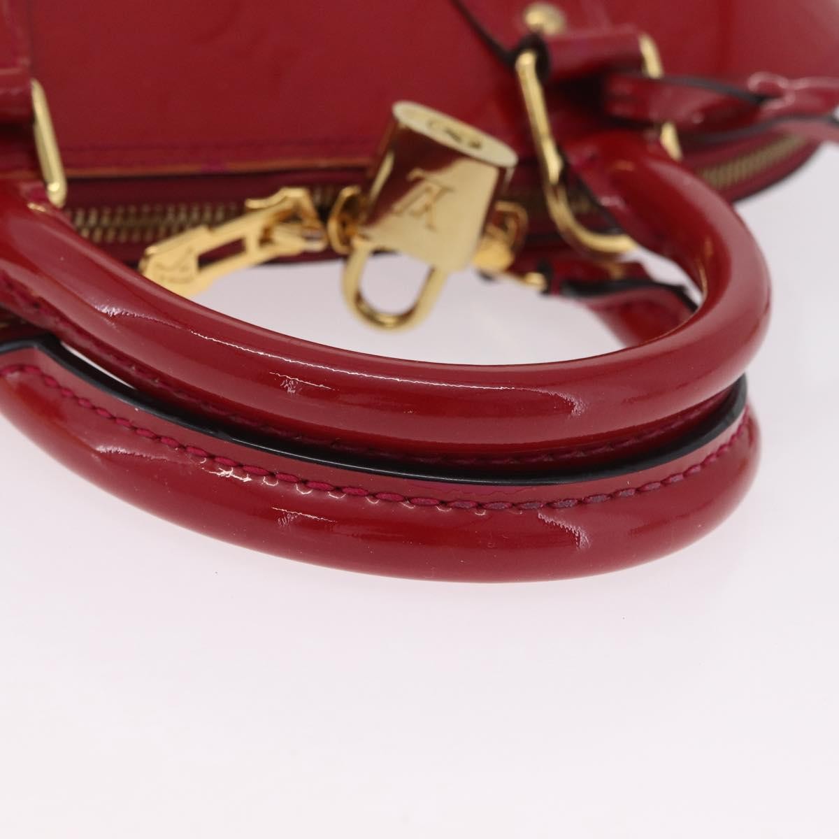 Louis Vuitton Alma Monogram Vernis, Pink, Patent Leather, Handbag