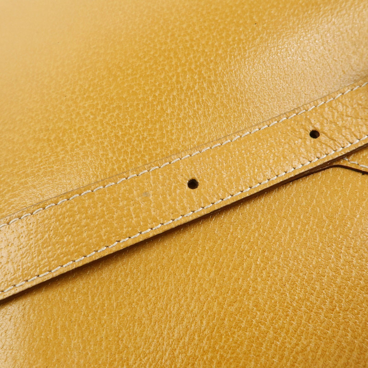 Gucci Vintage Bamboo Leather, Yellow, Leather, Backpack