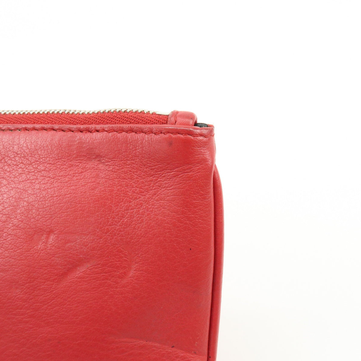 Balenciaga Everyday Logo Printed Leather, Red, Leather, Clutch