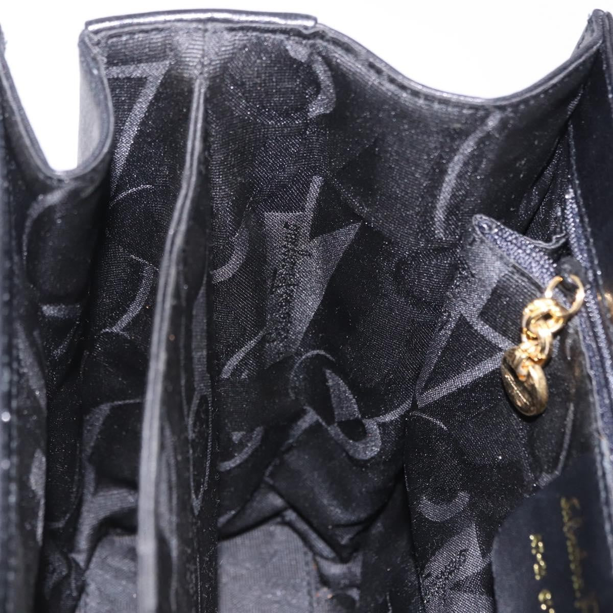 Salvatore Ferragamo Gancini Leather, Black, Leather, Handbag