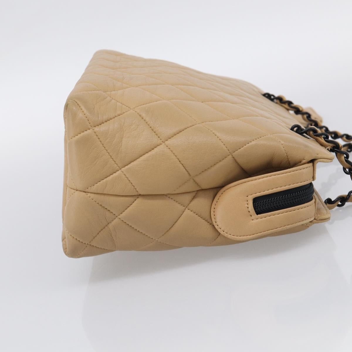 Chanel City Shopping Quilted Caviar, Beige, Leather, Tote Bag