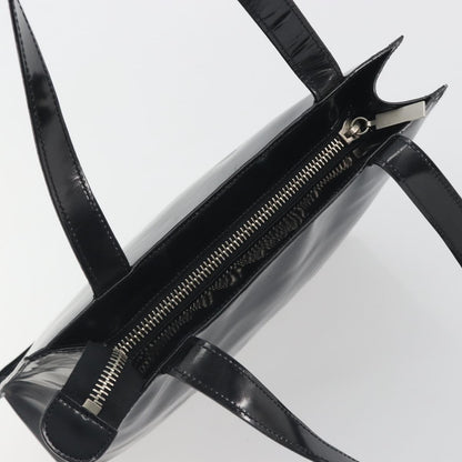 Chanel Vintage Embossed Logo Shoulder Patent, Black, Patent Leather, Tote Bag