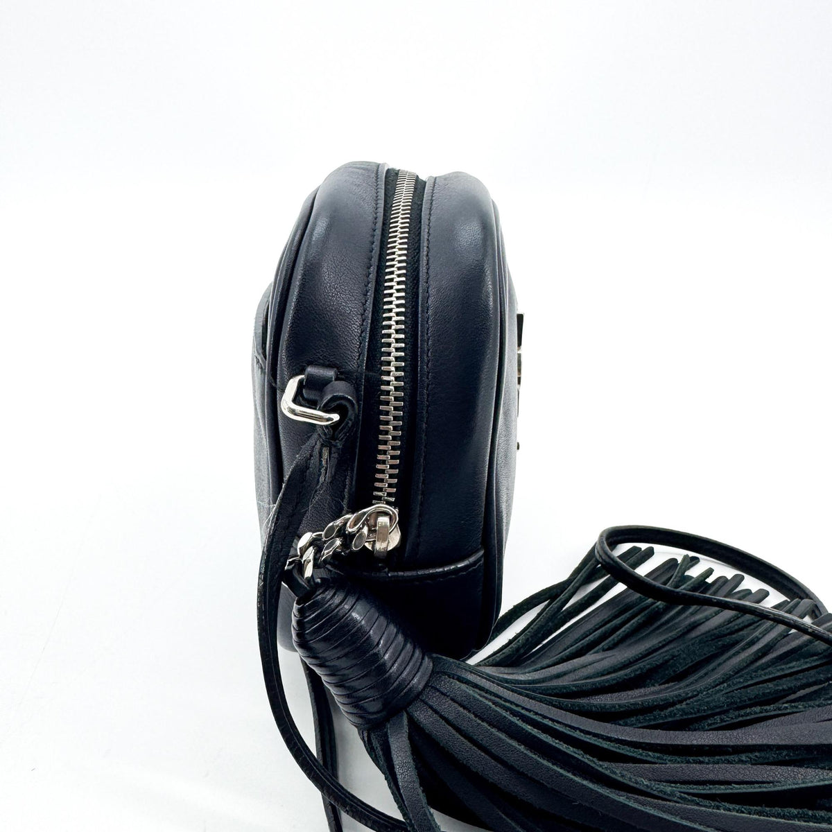 Saint Laurent Classic Monogram Blogger Leather, Black, Leather, Crossbody Bag