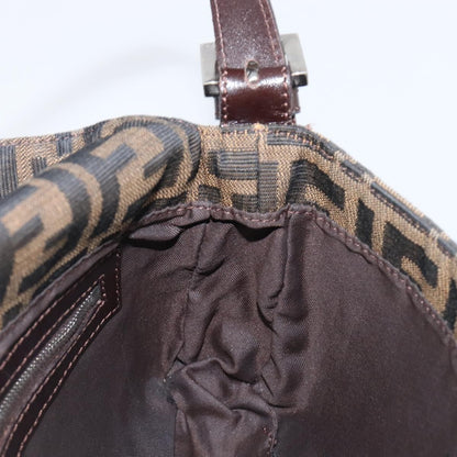 Fendi Mamma Baguette Zucca Jacquard Velvet, Brown, Canvas, Shoulder Bag