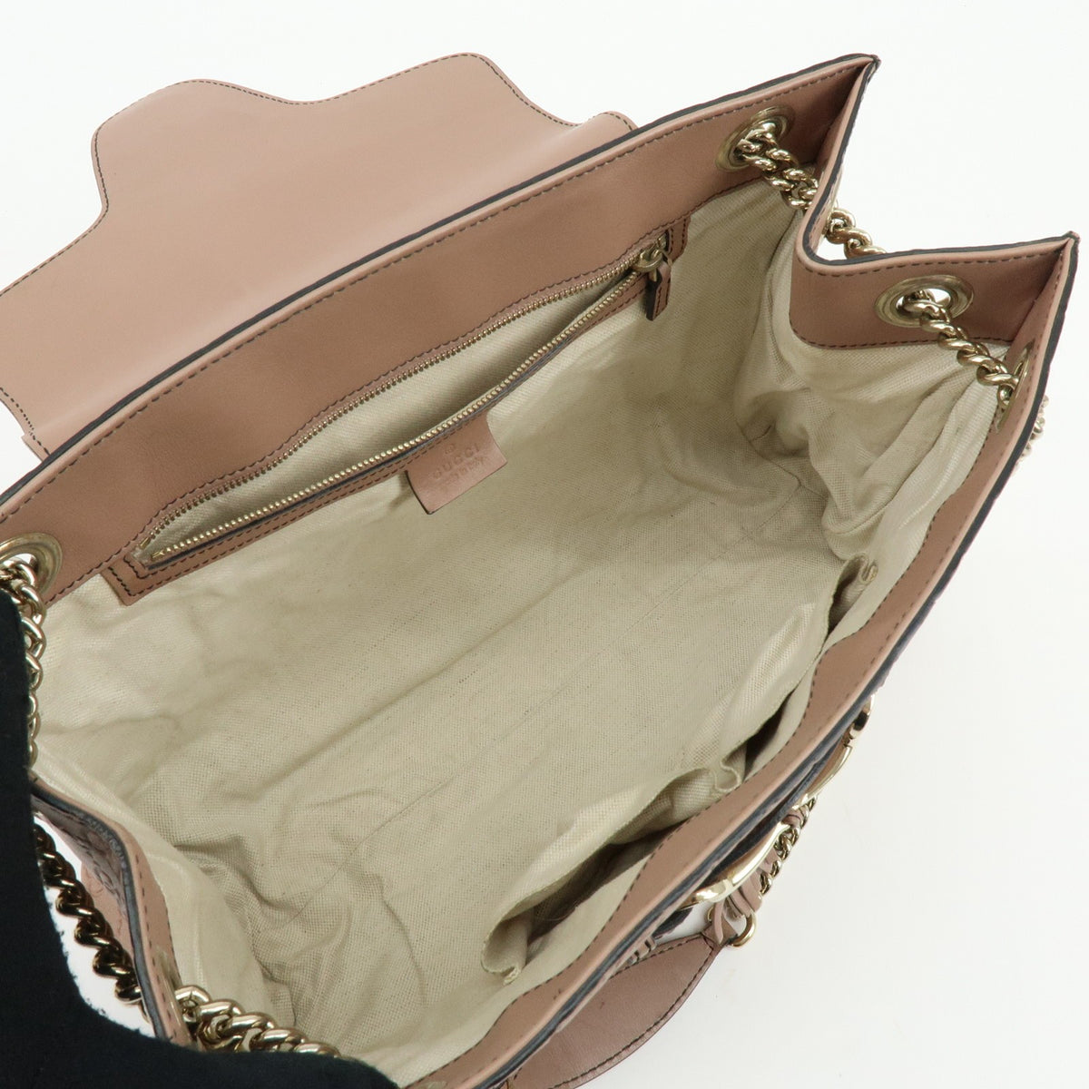 Gucci Emily Chain Flap Guccissima Leather, Pink, Leather, Handbag