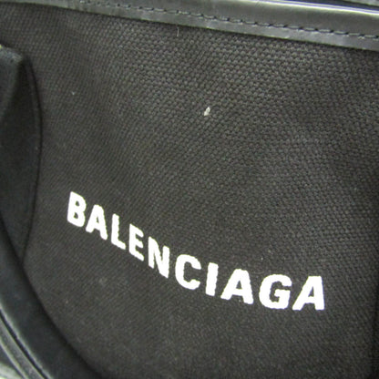 Balenciaga Navy Cabas Canvas with Leather, Black, Canvas, Tote Bag