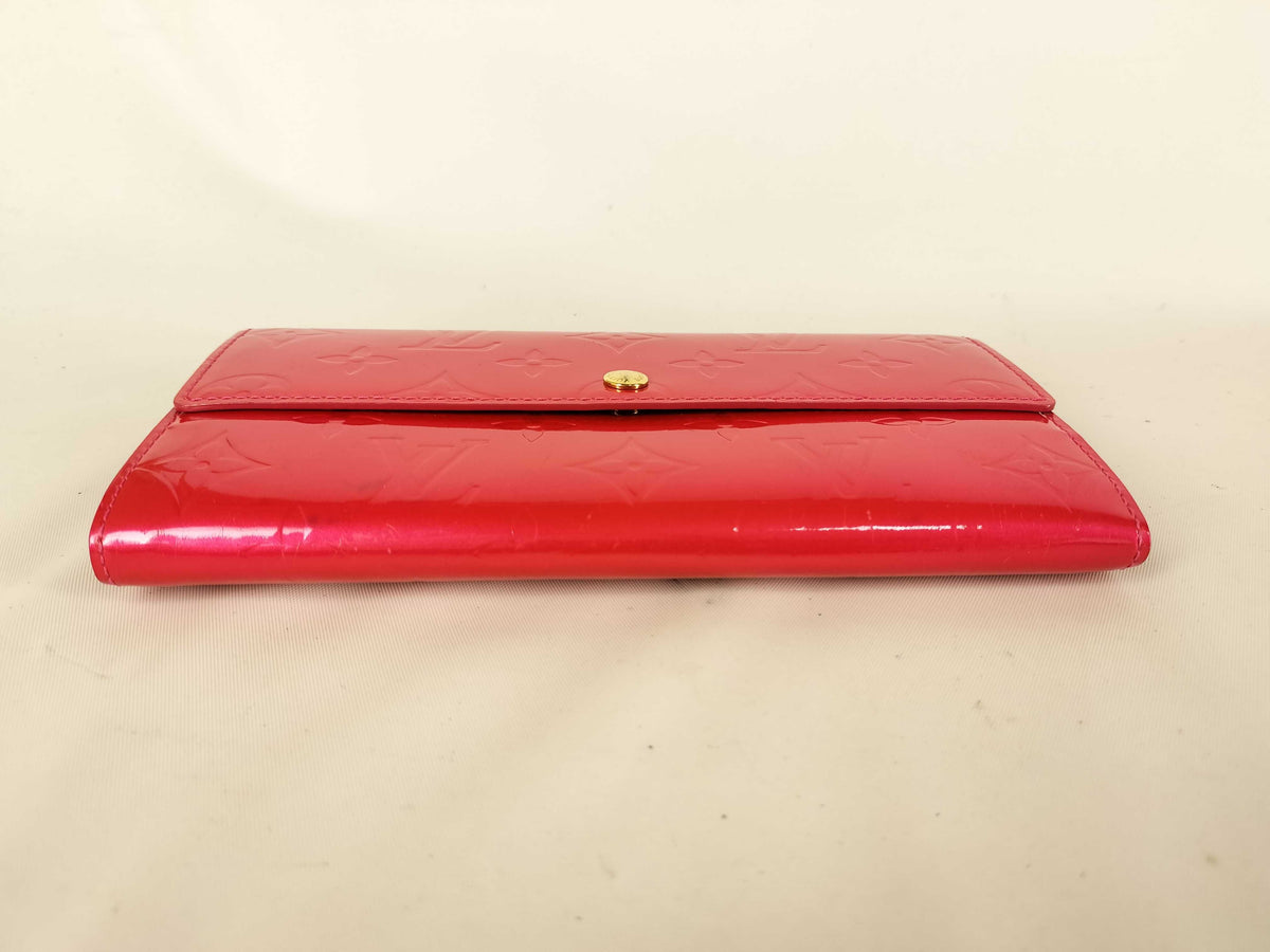 Louis Vuitton Sarah Monogram Vernis, Pink, Patent Leather, Wallet