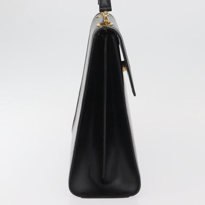 Celine Top Handle Leather, Black, Leather, Handbag