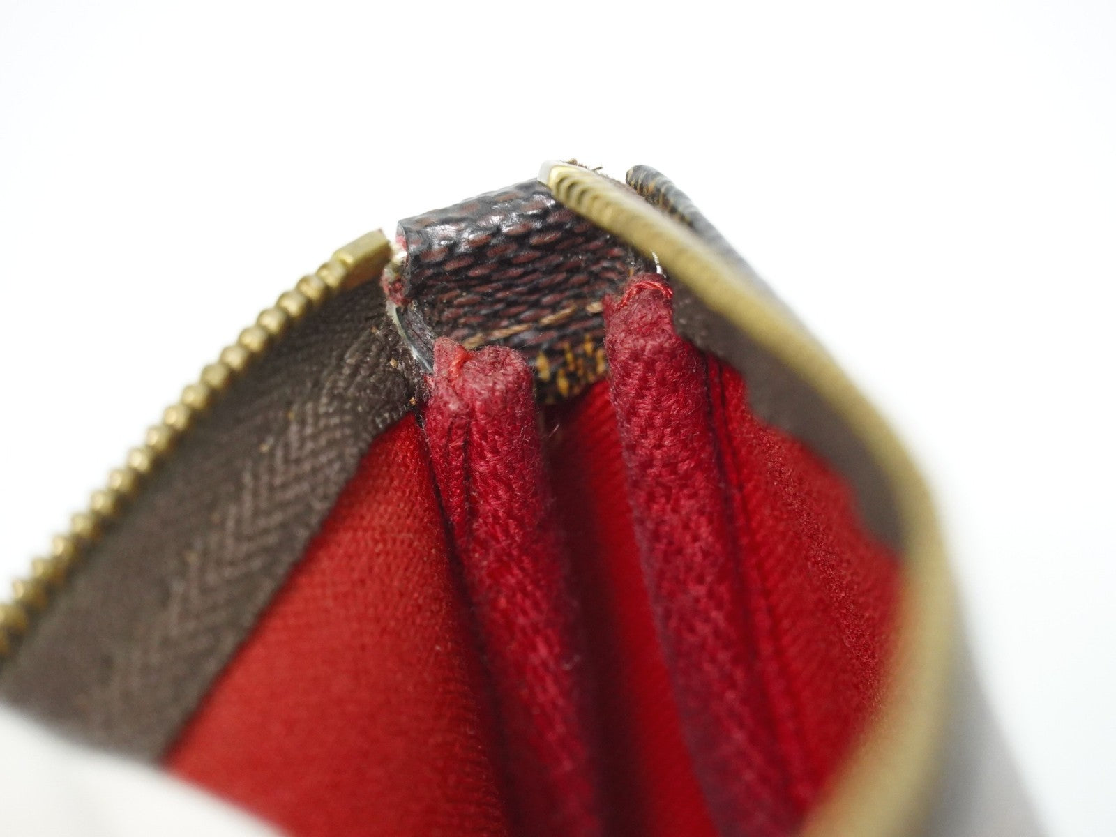 Louis Vuitton Pochette Accessoires Damier, Brown, Canvas, Clutch