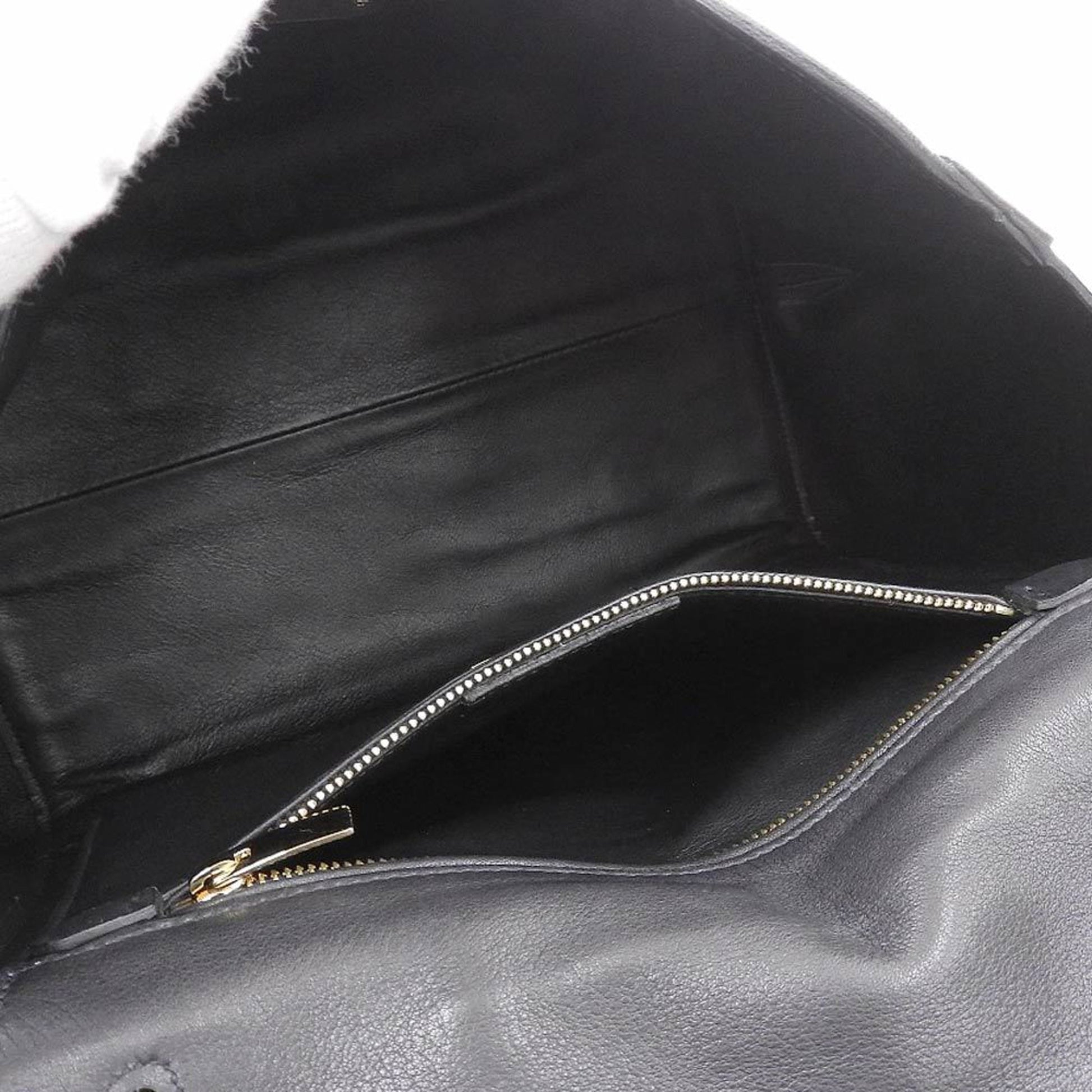 Salvatore Ferragamo Gancini, Black, Leather, handbag