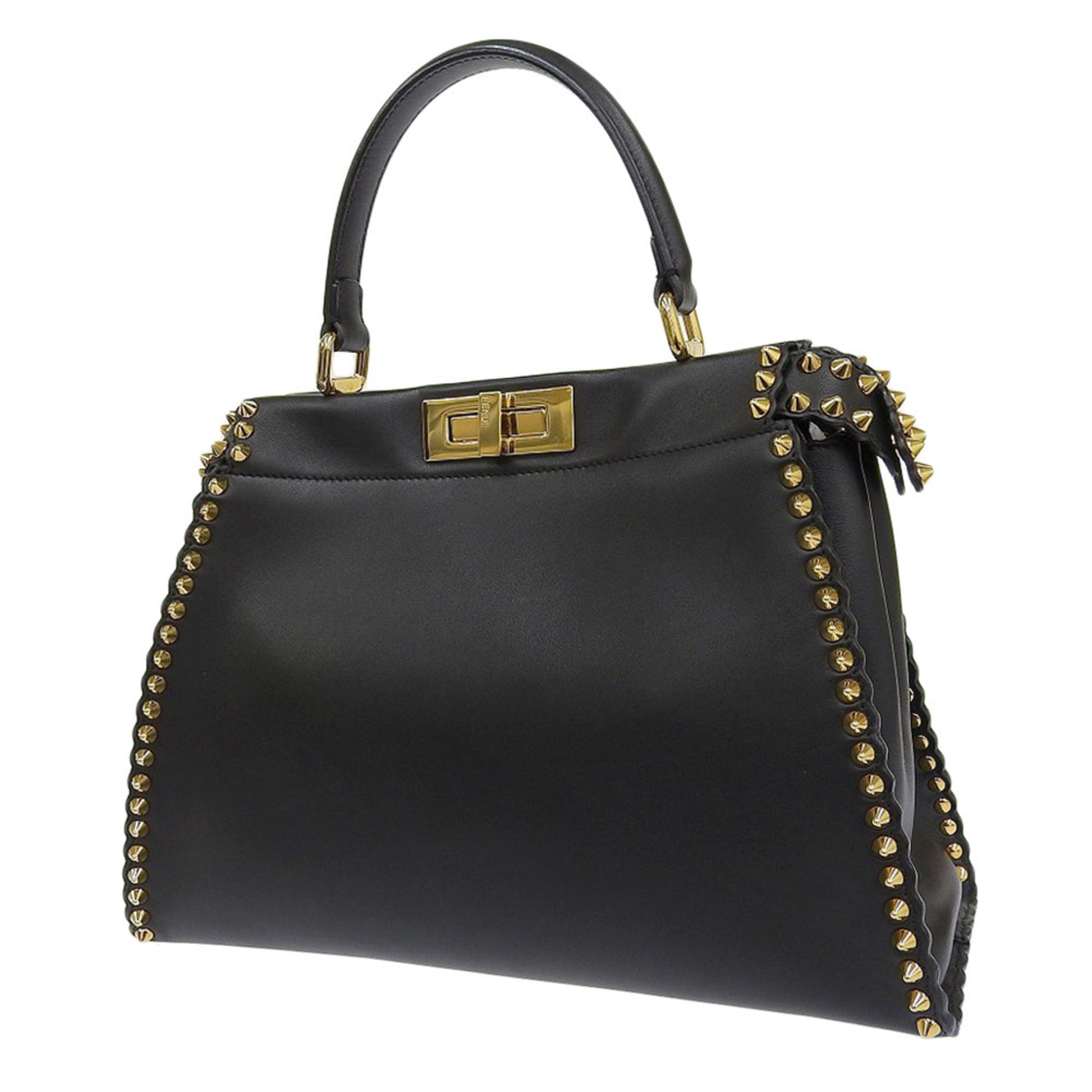 Fendi Peekaboo, Black, Leather, handbag