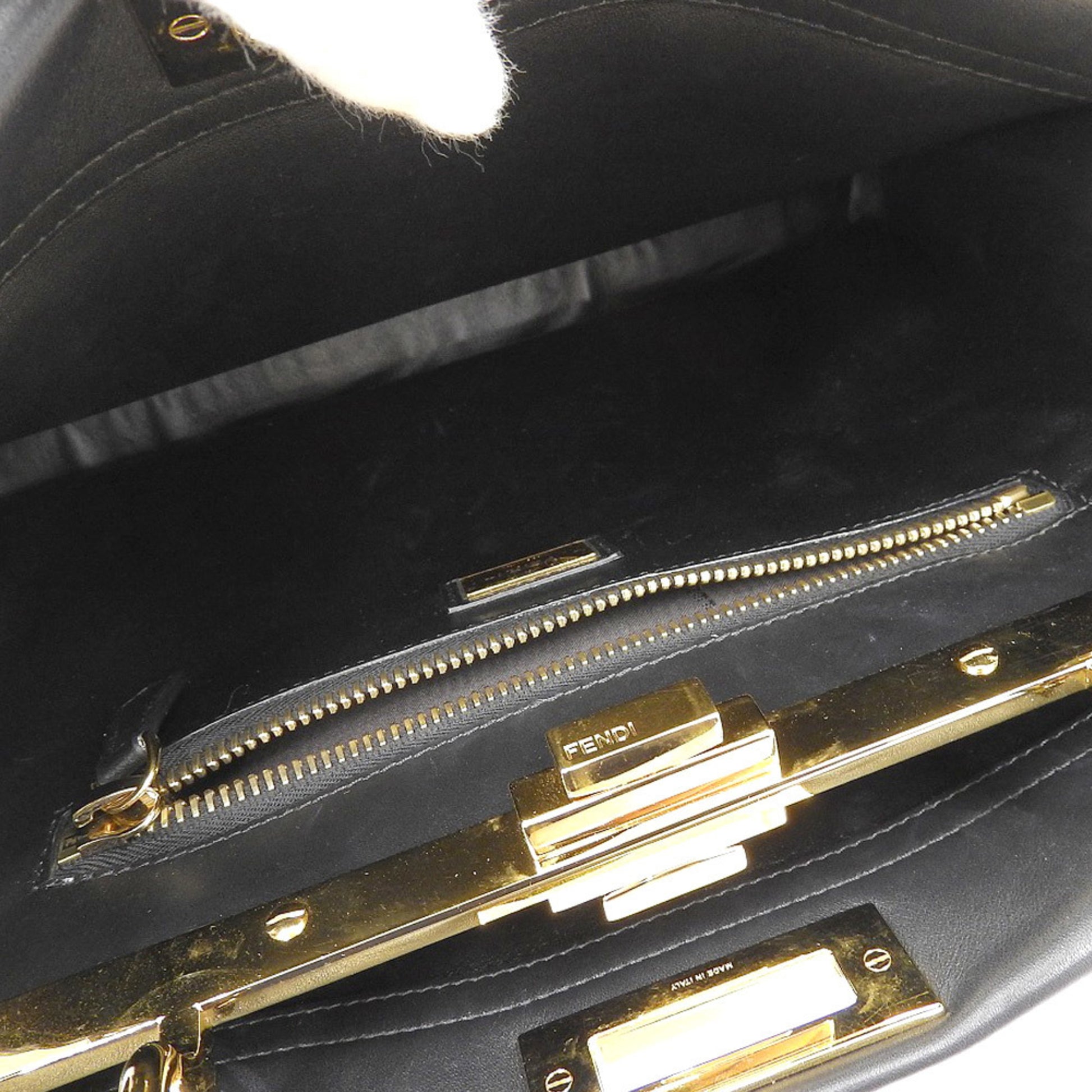 Fendi Peekaboo, Black, Leather, handbag