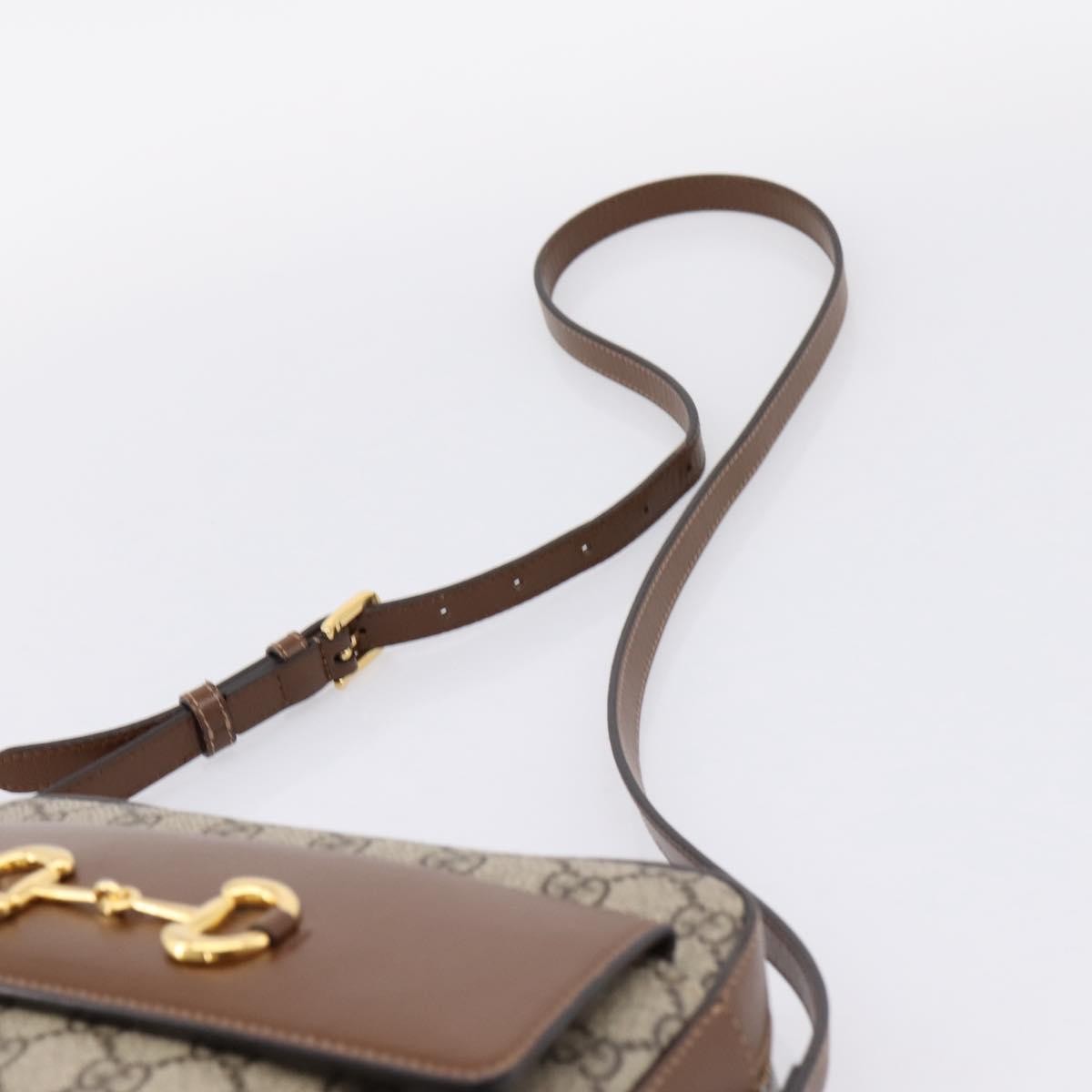 Gucci Horsebit 1955 Flap Pocket Camera GG Coated Canvas and Leather, Beige, Canvas, Shoulder Bag