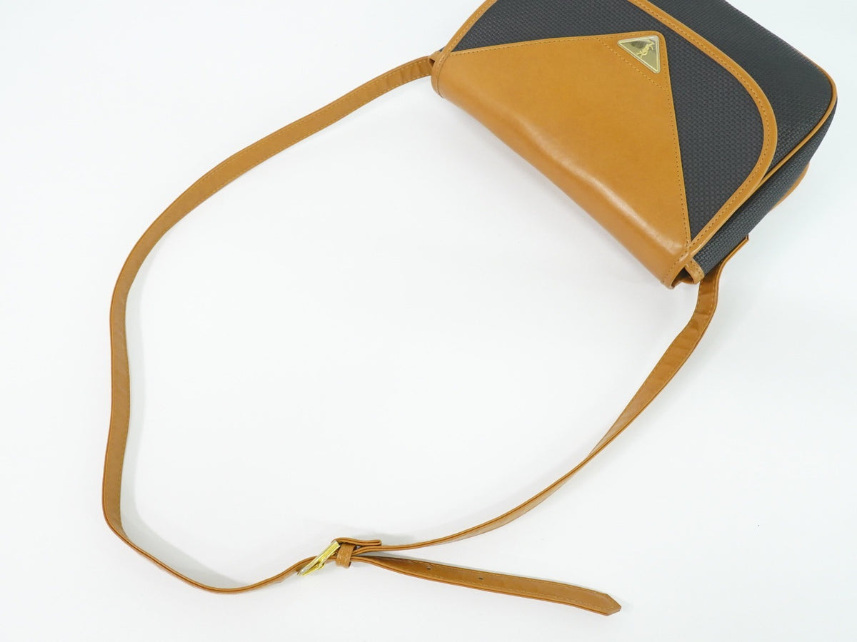 Saint Laurent Vintage Shoulder bag leather, Black, Canvas, Shoulder Bag