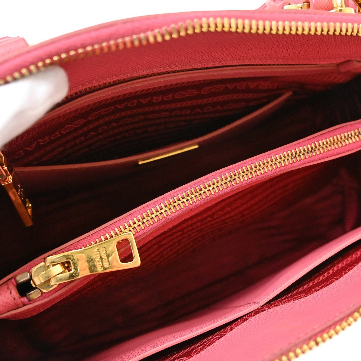 Prada Promenade Saffiano, Pink, Leather, Handbag