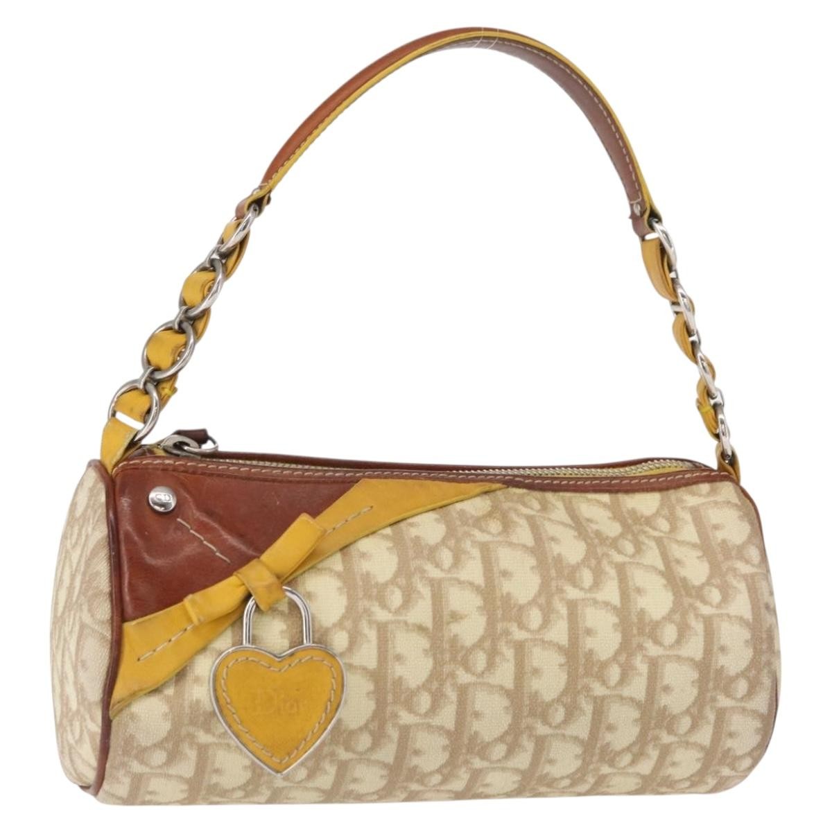 Christian Dior Vintage Trotter Romantique Diorissimo Coated Canvas, Beige, Canvas, Shoulder Bag