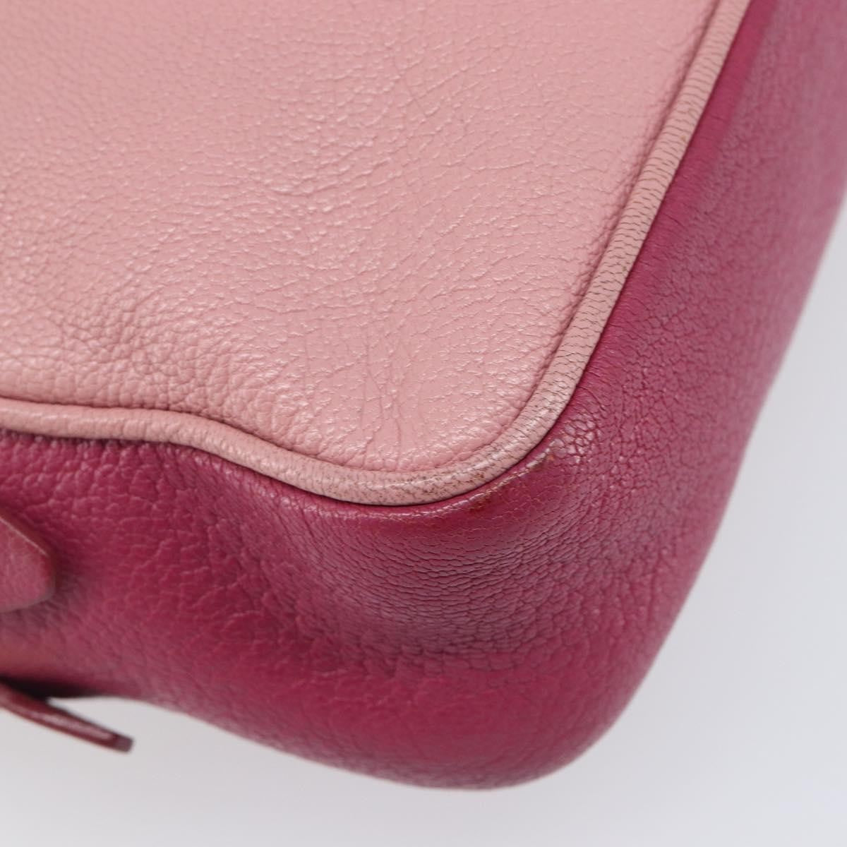 Miu Miu Madras Double Zip Leather, Pink, Leather, Crossbody Bag