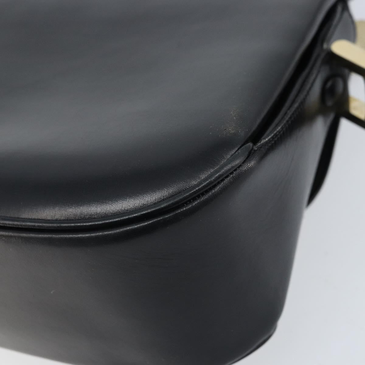 Celine Shoulder Leather, Black, Leather, Shoulder Bag
