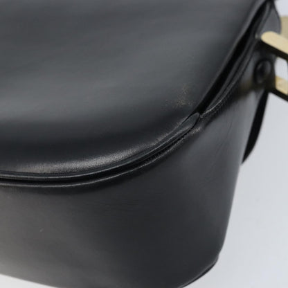 Celine Shoulder Leather, Black, Leather, Shoulder Bag