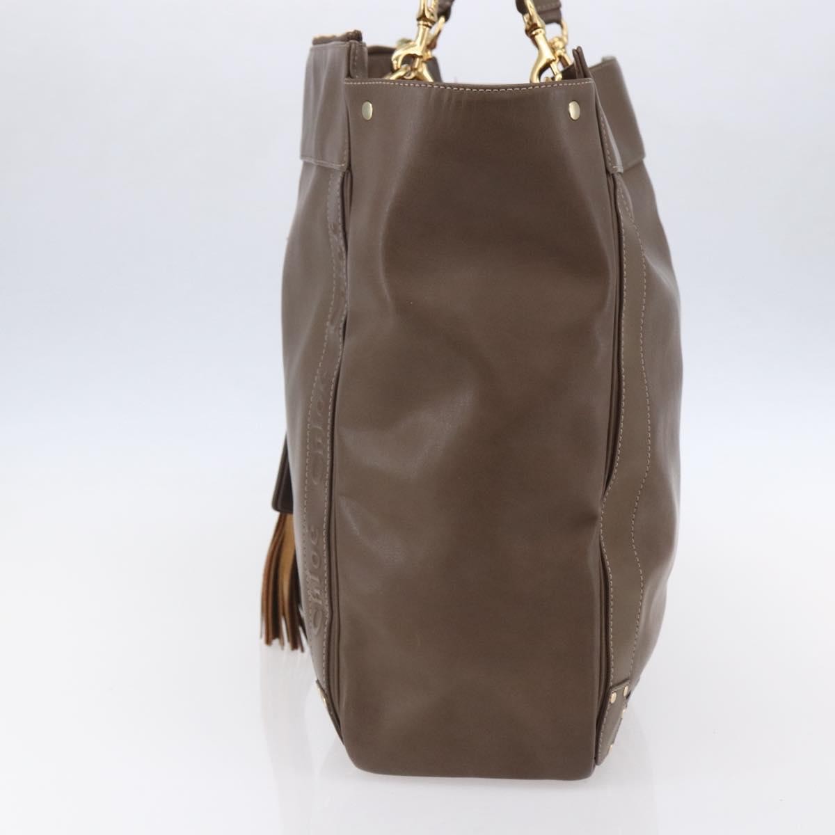 Chloe Eden Leather, Brown, Leather, Tote Bag
