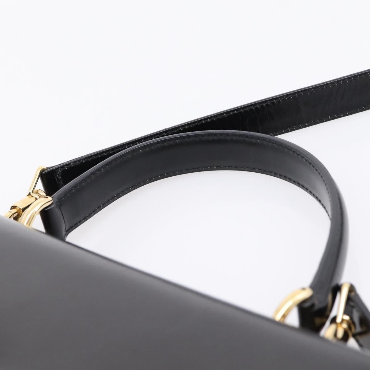 Gucci Vintage Lady Lock Top Handle Leather, Black, Leather, Handbag
