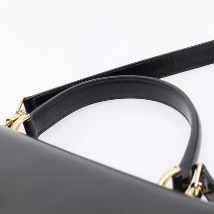 Gucci Vintage Lady Lock Top Handle Leather, Black, Leather, Handbag