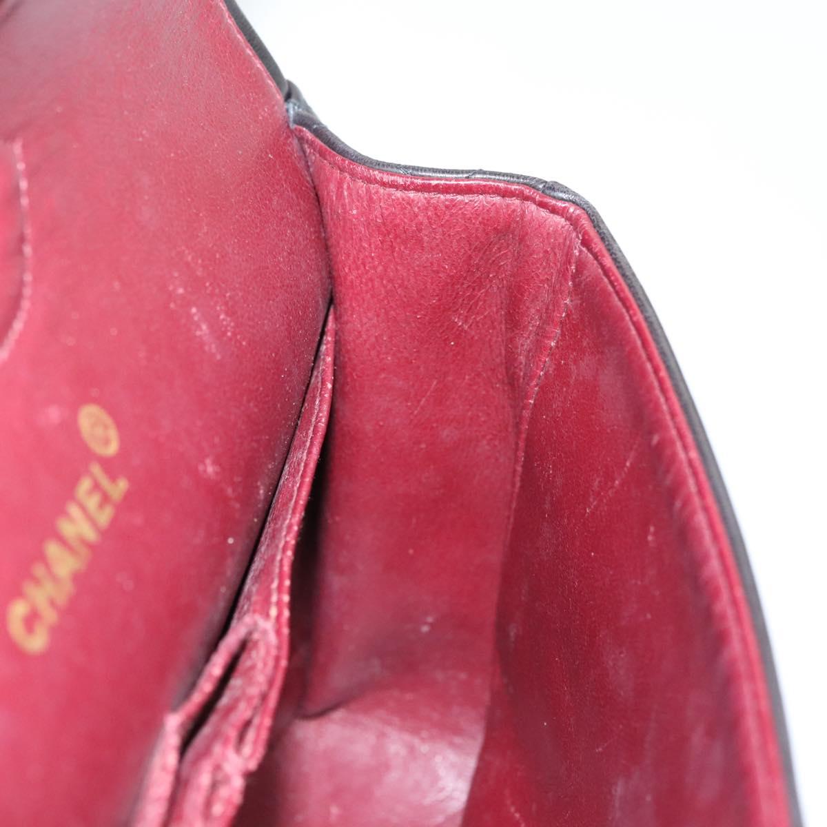 Chanel Vintage Classic Double Flap Bag Quilted Lambskin, BLACK, LEATHER, Shoulder bag