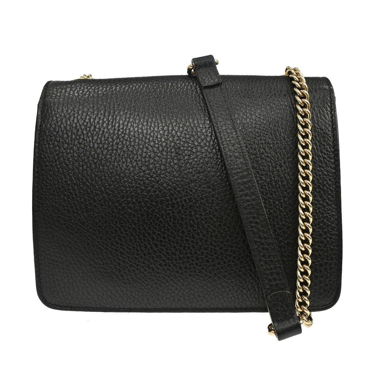 Gucci Interlocking Leather, Black, Leather, Shoulder Bag