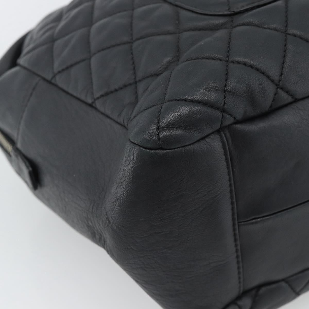 Chanel Mademoiselle Chain Quilted Lambskin, Black, Leather, Shoulder Bag