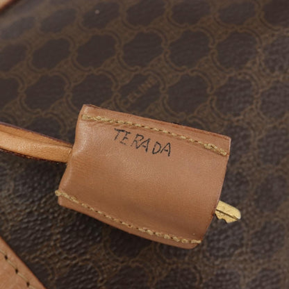 Celine Vintage Macadam Boston Canvas, Brown, PVC, Handbag