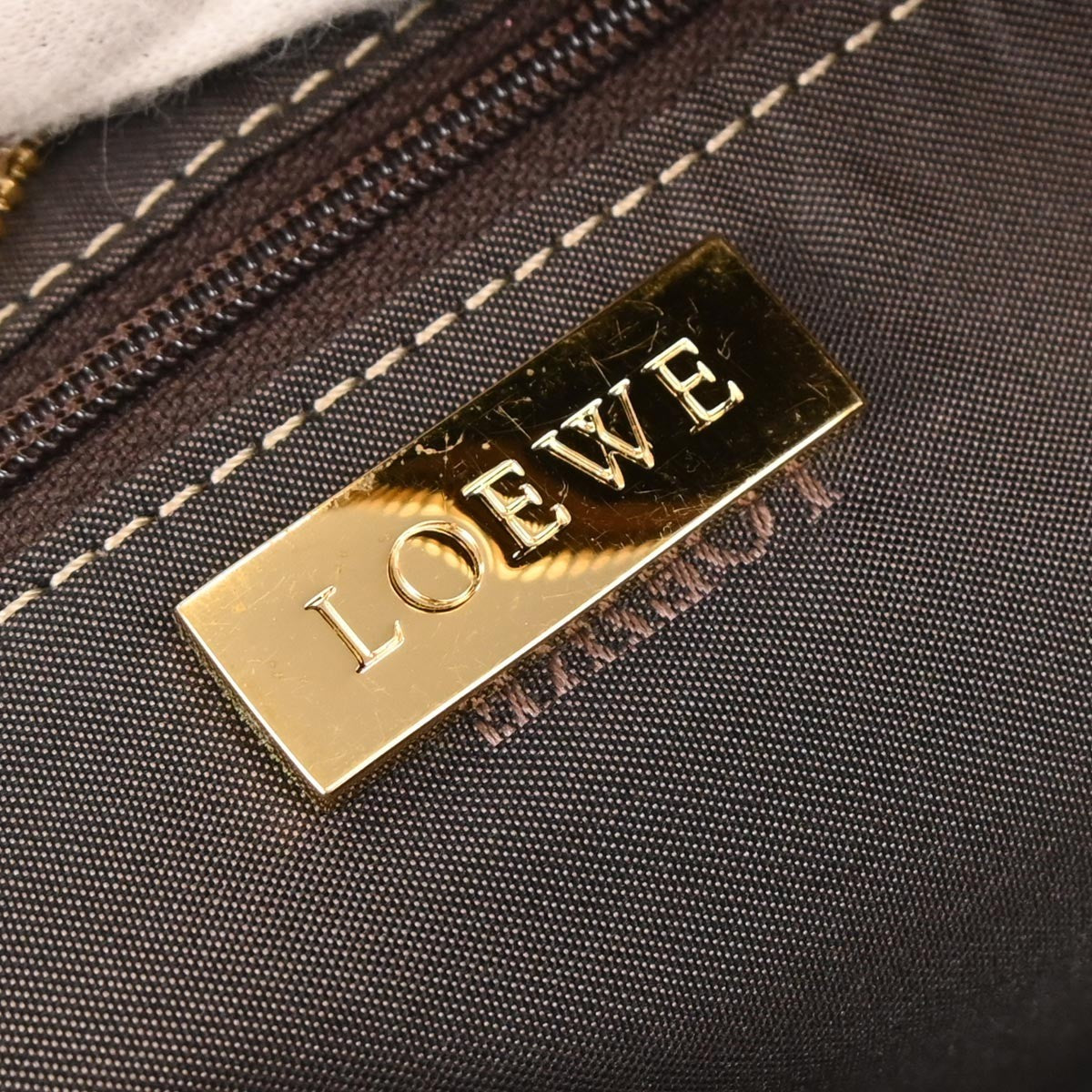 Loewe Amazona Leather, Beige, Leather, Handbag