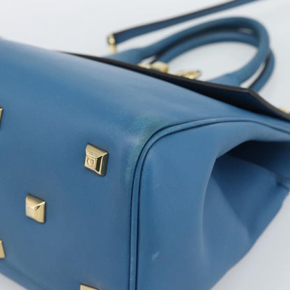 Salvatore Ferragamo Studio Portfolio Leather, Blue, Leather, Briefcase
