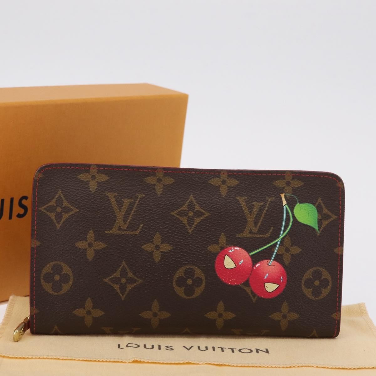 Louis Vuitton Porte-Monnaie Zippy Limited Edition Monogram Cerises, Red, Canvas, Wallet