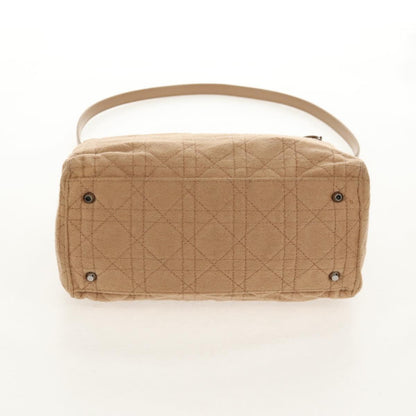 Christian Dior Cannage Handbag Canvas, BEIGE, COTTON, Handbag
