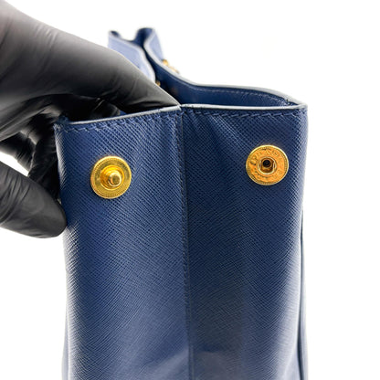 Prada Lux Open Saffiano Leather, Blue, Leather, Tote Bag