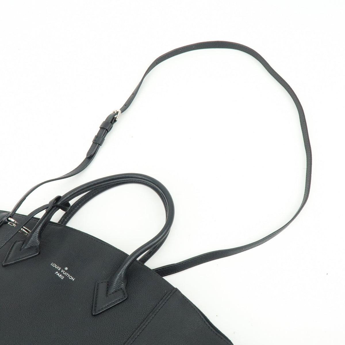 Louis Vuitton Soft Lockit Leather, Black, Leather, Handbag