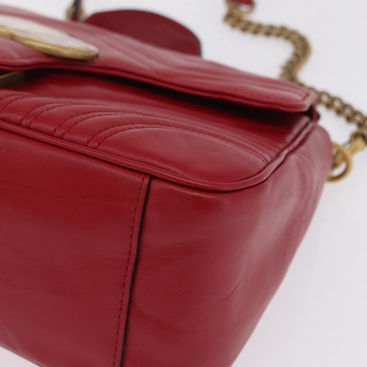 Gucci GG Marmont Top Handle Matelasse Leather, Red, Leather, Handbag