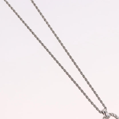Christian Dior VIntage Circle Pendant Metal, Silver, Metal, Necklace