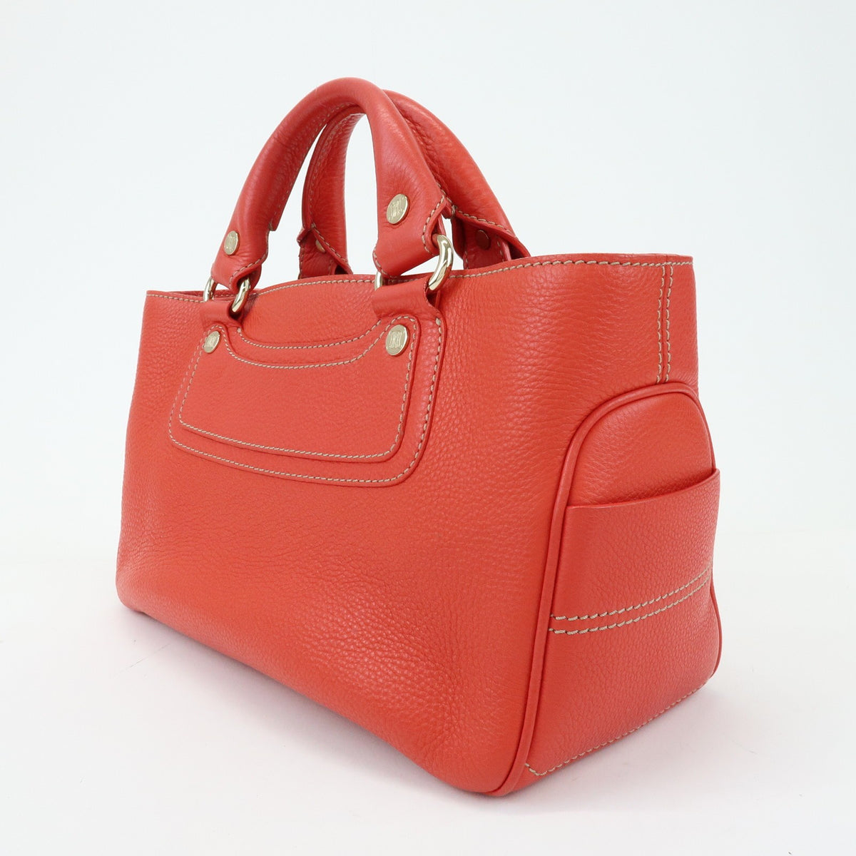 Celine Boogie Calfskin, Red, Leather, Handbag