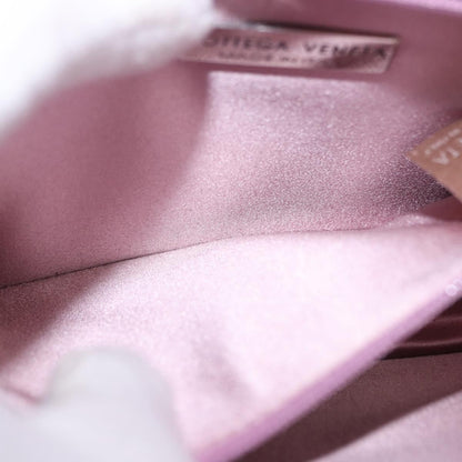 Bottega Veneta Flap Intrecciato Satin, Pink, Satin, Shoulder Bag