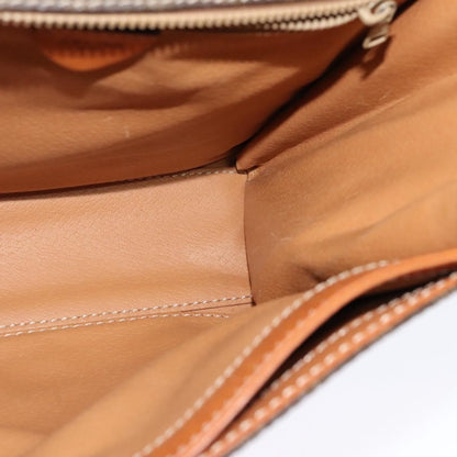 Celine Vintage Macadam Circle Logo Canvas and Leather, Brown, Canvas, Shoulder Bag