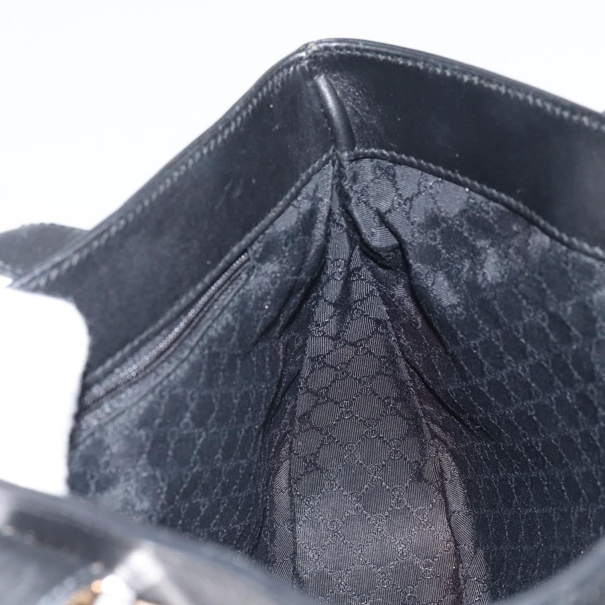 Gucci Vintage Web Tote Leather, Black, Leather, Tote Bag